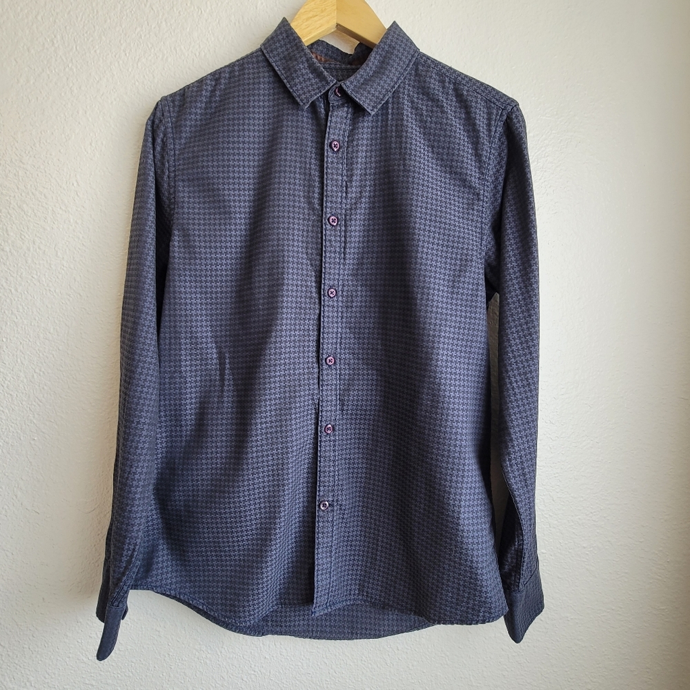 Guess Long Sleeve Pattern Print Button-Up Dress S… - image 1